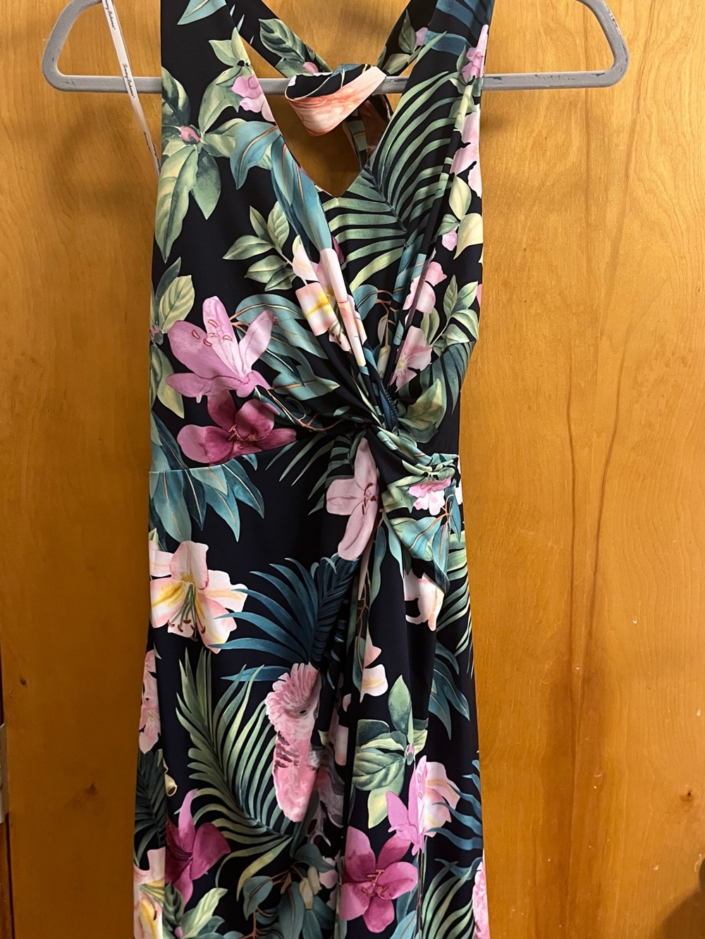 Tommy Bahama Black Tropical Floral halter Sundress NWT